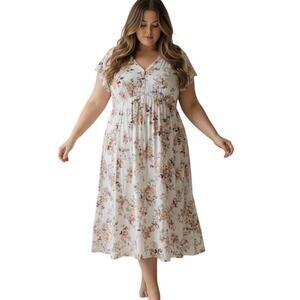Torrid Floral Empire Waist Dress Size 3 (3X) Chateaucore French Country Boho 3X